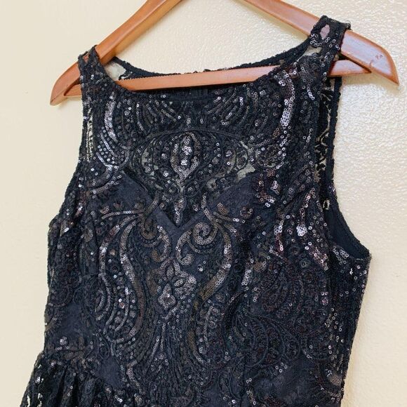 BB Dakota Tate Floral Lace Sequin Lace Fit & Flare - Picture 3 of 11